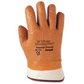 Ansell 23-173-10 Vinyl Gloves, Raised Finish, 10, Orange