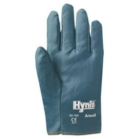 Ansell 32-105-9 Hynit Nitrile-Impregnated Gloves, 9, Blue