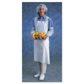 Ansell 54-290 Disposable Polyethylene Aprons, 28 in X 45 in, Polyethylene, White