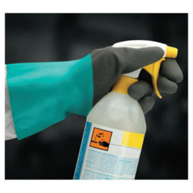 Ansell 58-530B-100 AlphaTec Gloves, 10, Black/Teal, 12 in