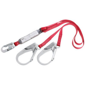 Capital Safety 1340180 PRO Shock Absorbing Lanyard, 6 ft, Rebar Hook Connection, 2 Legs