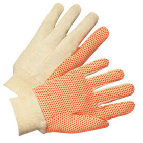 Anchor Products 1090 Dotted Canvas Gloves, Cotton Canvas, Large, White/Orange