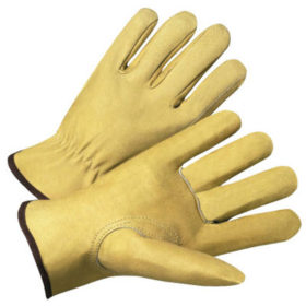 Anchor Products 4900L 4000 Series Driver Gloves, Standard Grain Pigskin, Large, Unlined, Tan