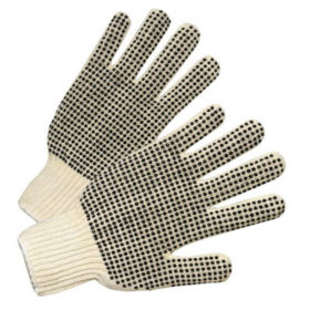 Anchor Products 6710 PVC-Dot String-Knit Gloves, Men's, Knit-Wrist, Natural White, Dots 1 Side