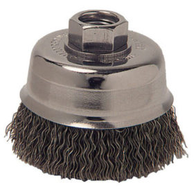 Anchor Products 6CC58 Crimped Wire Cup Brush, 6 in Dia., 5/8-11 Arbor, 0.014 in Carbon Steel