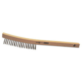Anchor Products BW-103 Hand Scratch Brushes, 3 X 19 Rows, Carbon Steel Bristles, Curved Wood Handle