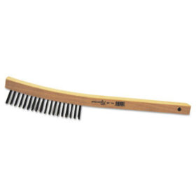 Anchor Products BW-104 Hand Scratch Brushes, 4 x 16 Rows, Carbon Steel Wire, Shoe Wood Handle
