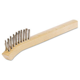 Anchor Products BW-195 Inspection Brushes, 2 x 9 Rows, Stainless Steel Wire, Bent Wood Handle