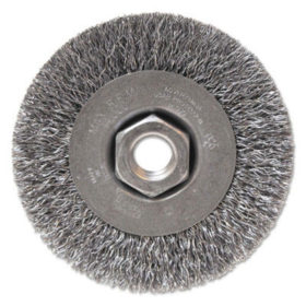 Anchor Products BW-450 Light Duty Crimped Wheel Brushes, 4 D x 1/2 W, 0.014 Carbon Steel, 5/8" - 11 UNC