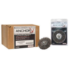 Anchor Products CFX-3118 Crimped Wheel Brushes, 3 in D x 3 in W, 0.0118 in, Carbon Steel