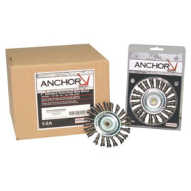 Anchor Products R4K58S Knot Wheel Brushes, 4 in D, 1/2 in Face, 0.02 in Stainless Steel Wire