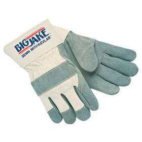 MCR Safety 1700L Heavy-Duty Side Split Gloves, Large, Leather