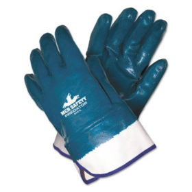 MCR Safety 9761 Nitrile Coated Gloves, Large, Blue