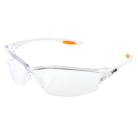 MCR Safety LW210 LAW Protective Eyewear, Clear Lens, Duramass Scratch-Resistant, Clear Frame