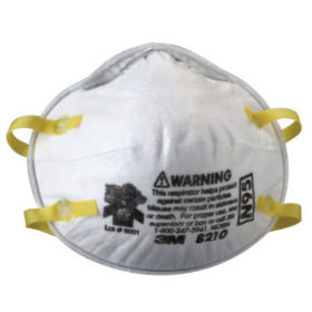 3M 8210 N95 Particulate Respirators, Half Facepiece, Non-Oil Fiter, One Size