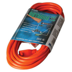 CCI 02307 Vinyl Extension Cord, 25 ft, 1 Outlet