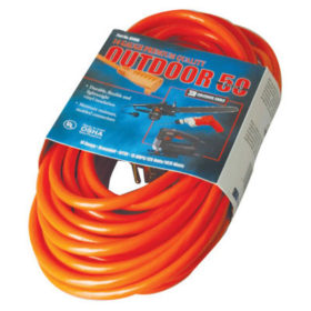 CCI 02408 Vinyl Extension Cord, 50 ft, 1 Outlet