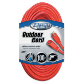 CCI 02409 Vinyl Extension Cord, 100 ft, 1 Outlet