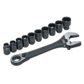 Apex Tool Group CPTAW8 X6 Pass-Thru Adjustable Wrench Set w/Tray, 11 pc, 8 in