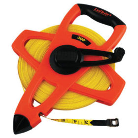 Apex Tool Group FE300 Hi-VizÂ® Orange Reel Fiberglass Tapes, 1/2 in x 300 ft, 1/8 in Grad.