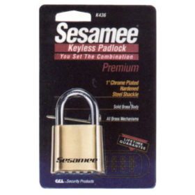 CCL K436 Sesamee  Keyless Padlocks, 5/16 in Diam., 1 in L X 1 in W, Brass, Corbin