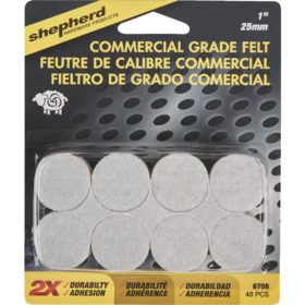 Shepherd Hardware 1 In. Beige Self-Adhesive Commercial Grade Felt Pads (48-Count) (6708)