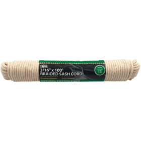 Do it Best 3/16 In. x 100 Ft. White Solid Braided Cotton Sash Cord (218838)