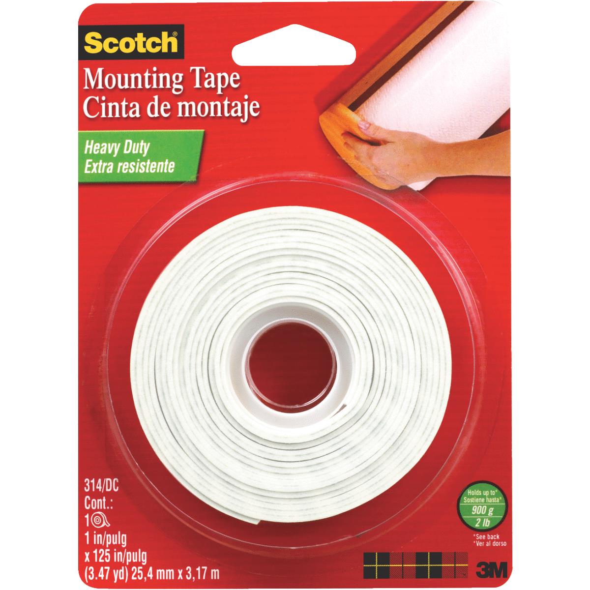 3 PACK 3M Scotch Heavy Duty Mounting Tape Clear 
