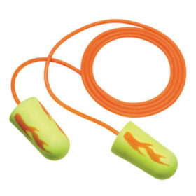 3M 311-1252 E-A-Rsoft Yellow Neon Blasts Foam Earplugs, Polyurethane, Yellow, Corded