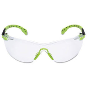 3M S1201SGAF Solus 1000-Series Protective Eyewear, Clear Poly Antifog Lens, Green/Black Frame