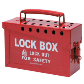Brady 65699 Lock Box, 6 in H x 9 in L x 3.5 in W, Red