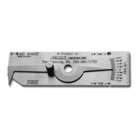 G.A.L. Gage 0005 Gage V-WAC Single Weld Gauge, Inch/Metric, Stainless Steel