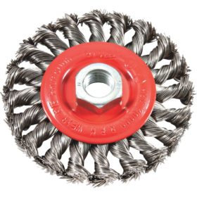 Forney 4 In. Twisted/Knotted 0.012 In. Angle Grinder Wire Wheel (72759)