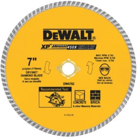 DEWALT Extended Performance 7 In. Turbo Rim Dry/Wet Cut Diamond Blade (DW4702)