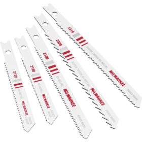 Milwaukee Electric 49-22-1168 5-Piece U-Shank Jig Saw Blade Set