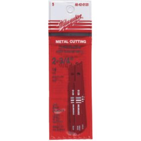 Milwaukee U-Shank 2-3/4 In. x 18 TPI High Speed Steel Jig Saw Blade, Metal Cutting (5-Pack) (48-42-0120)