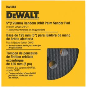 DeWalt 8-Hole Hook and Loop 5 In. Sanding Disc Backing Pad (DW4388)