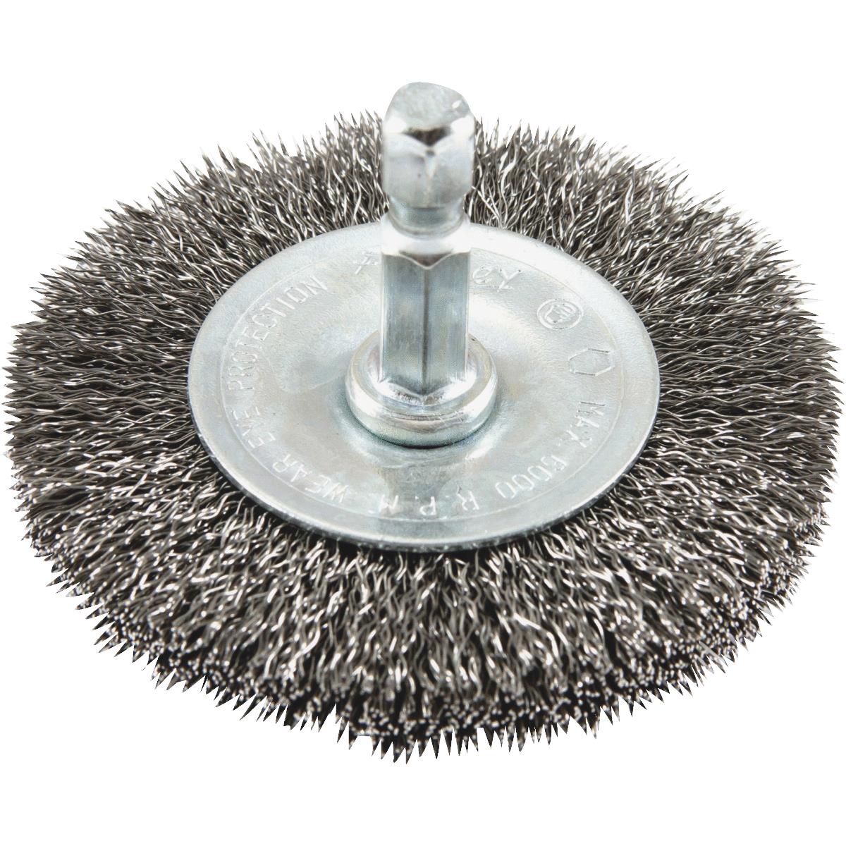 Forney 72726 Wire Wheel Brush Fine Crimped with 1/4-Inch Hex Shank 1-1/2-Inch 