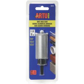ARTU 1-1/4 In. Tungsten Carbide Grit Hole Saw with Arbor and Pilot Bit (02810)