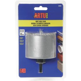 ARTU 3-1/4 In. Tungsten Carbide Grit Hole Saw with Arbor and Pilot Bit (02860)