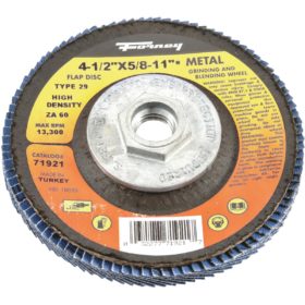 Forney Industries High Density Blue Zirconia Angle Grinder Flap Disc (71921)