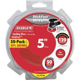 Diablo StickFast 5 In. 120 Grit Sanding Disc (50-Pack) (DCD050120P50G)