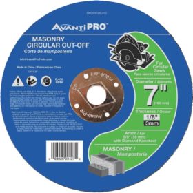 Avanti Pro Type 1 7 In. x 1/8 In. x 5/8 In. Masonry Cut-Off Wheel (PBD070125L01C)
