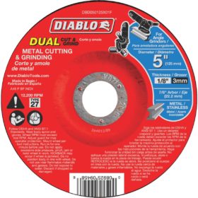Freud Inc. Diablo (DBD050125X01F) 5 in. Metal Dual Cut & Grind Disc - Type 27
