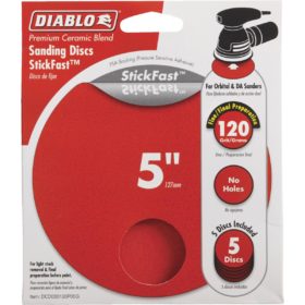 Diablo StickFast 5 In. 120 Grit Sanding Disc (5-Pack) (DCD050120P05G)