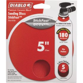 Diablo StickFast 5 In. 180 Grit Sanding Disc (5-Pack) (DCD050180P05G)