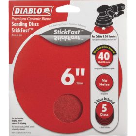 Diablo StickFast 6 In. 40 Grit Sanding Disc (5-Pack) (DCD060040P05G)