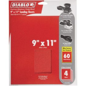 Diablo 9 In. x 11 In. 60 Grit Ultra Coarse Sandpaper (4-Pack) (DCS911060S04G)