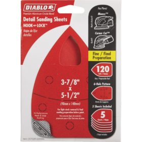 Diablo 120 Grit Mouse Sandpaper (5-Pack) (DCTCAT120H05G)
