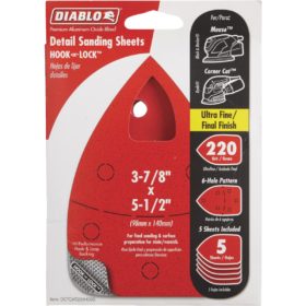Diablo 220 Grit Mouse Sandpaper (5-Pack) (DCTCAT220H05G)
